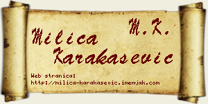 Milica Karakašević vizit kartica